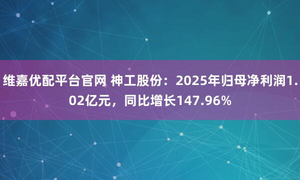 维嘉优配平台官网 神工股份：2025年归母净利润1.02亿元，同比增长147.96%