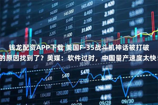 钱龙配资APP下载 美国F-35战斗机神话被打破的原因找到了？美媒：软件过时，中国量产速度太快！